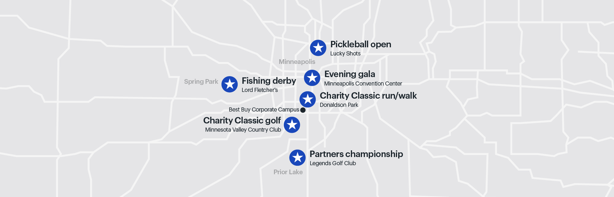 Best Buy Charity Classic Event Map Locations